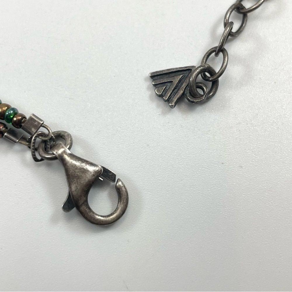 Silpada 3 Layer Sterling Silver Chain Seed Bead Green Pearl Necklace Statement - Picture 5 of 9